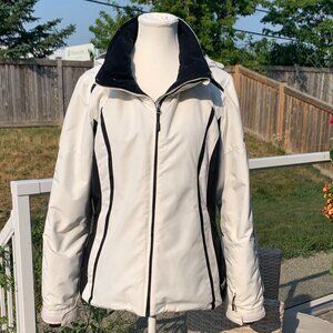 Karbon womens' winter jacket, Sz 8, EUC, white, blk, ski, board, outdoor sports